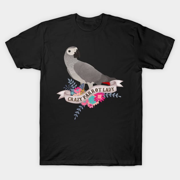 Crazy Parrot Lady T-Shirt by Psitta